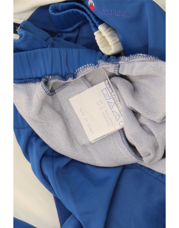 Vintage Mens Tracksuit Top Jacket Medium Blue Colourblock Polyamide