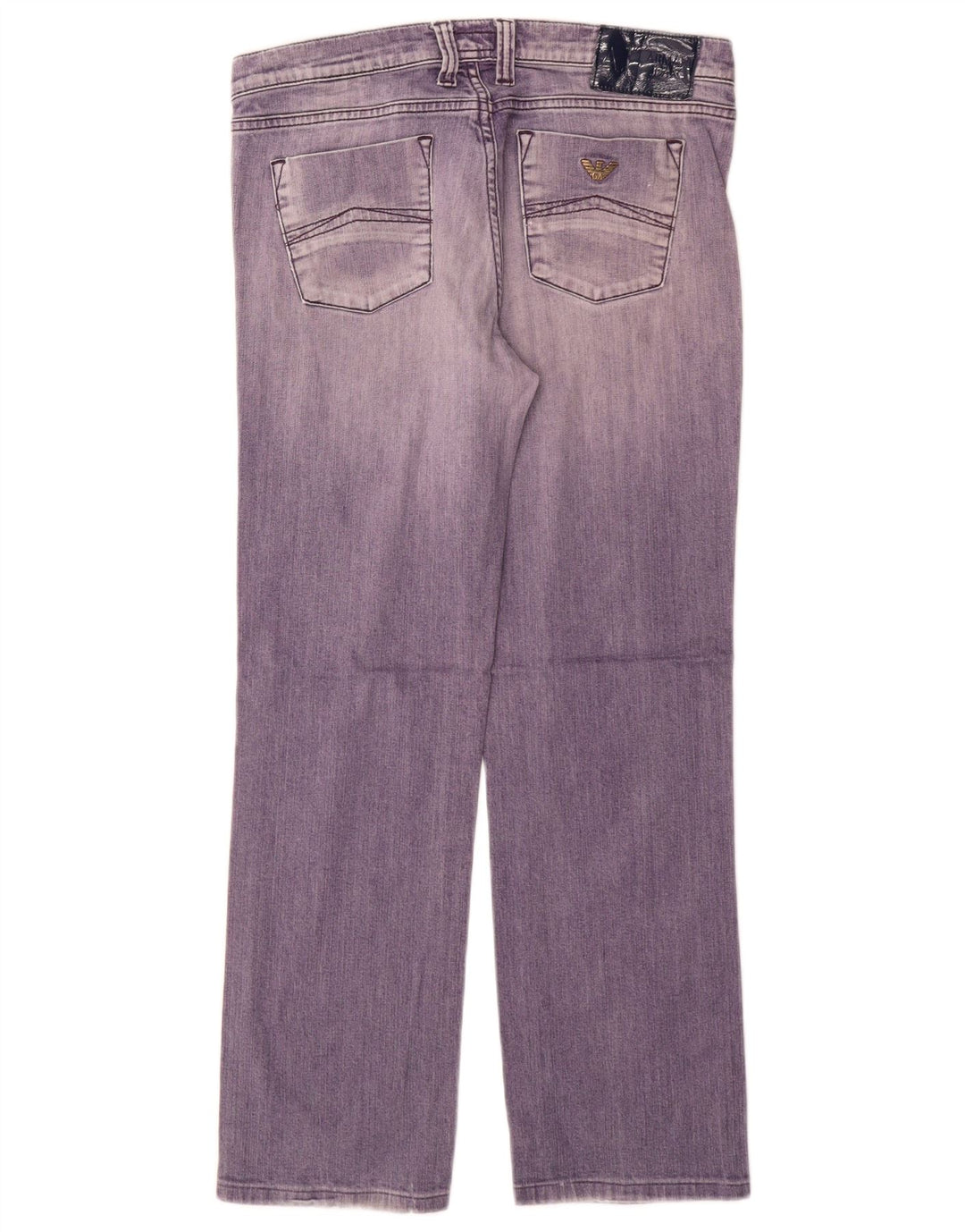 ARMANI Womens Straight Jeans W32 L29 Purple Cotton