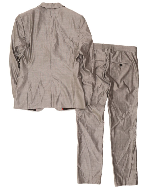 Bikkembergs Mens 1 Button 2 Piece Suit IT 46 Small W34 L36 Grey Wool