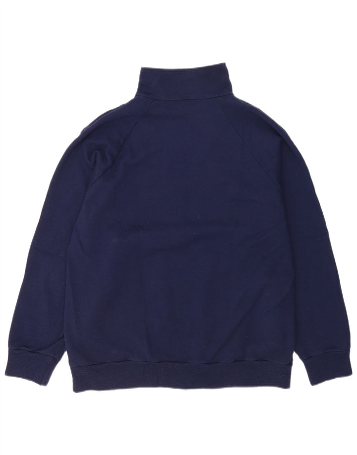Vintage Mens Tracksuit Top Jacket EU 46 XL Navy Blue Colourblock