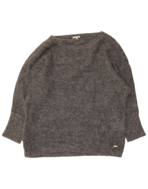 Henry Cottons Womens Loose Fit Boat Neck Jumper Sweater UK 14 Medium Grey