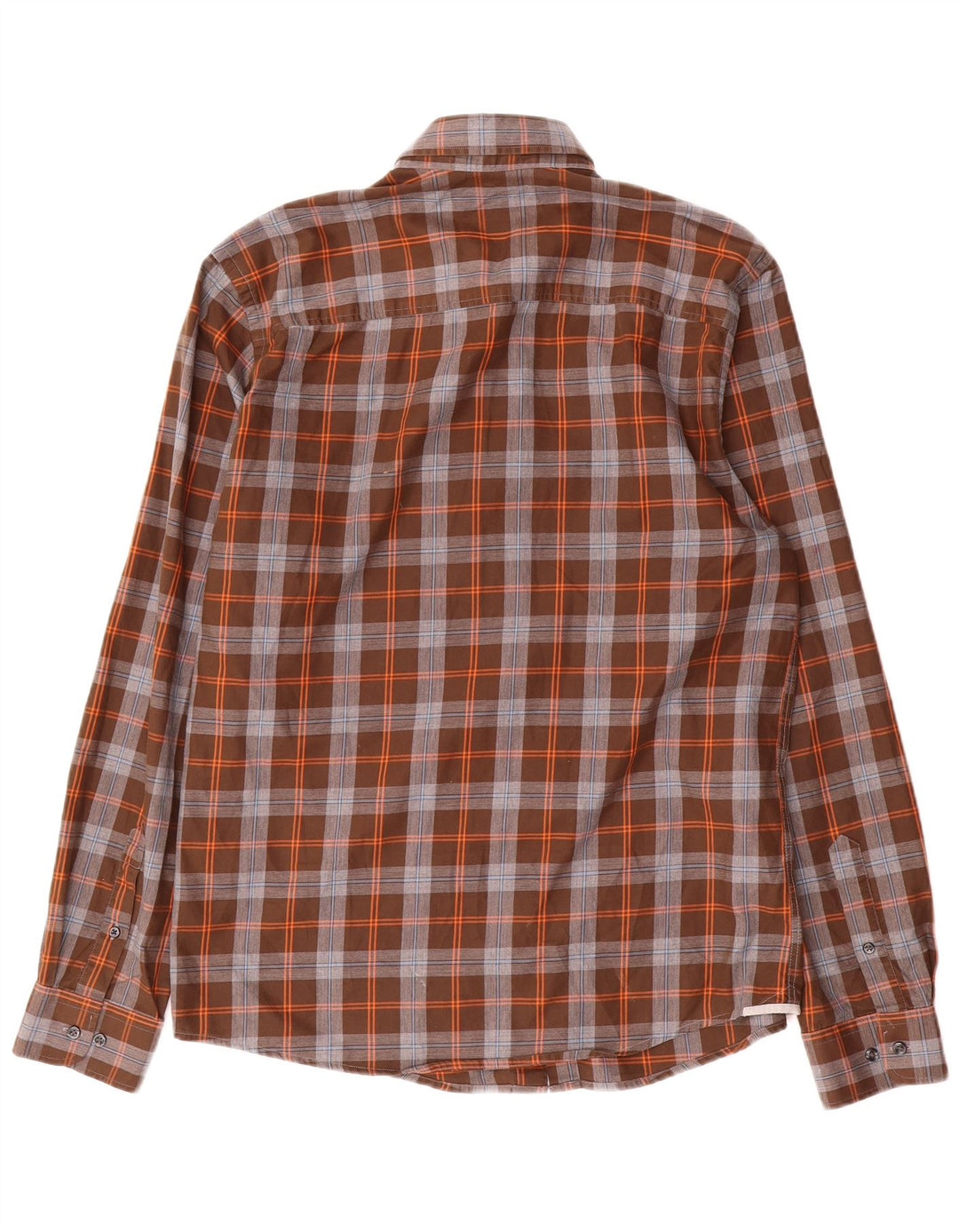 Jack & Jones Mens Tailored Shirt Large Brown Check Cotton