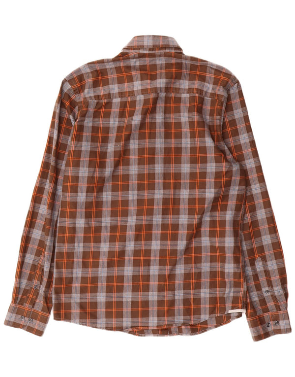 Jack & Jones Mens Tailored Shirt Large Brown Check Cotton