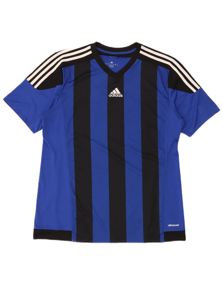 Adidas Mens Climacool Graphic T-Shirt Top XL Blue Colourblock Polyester
