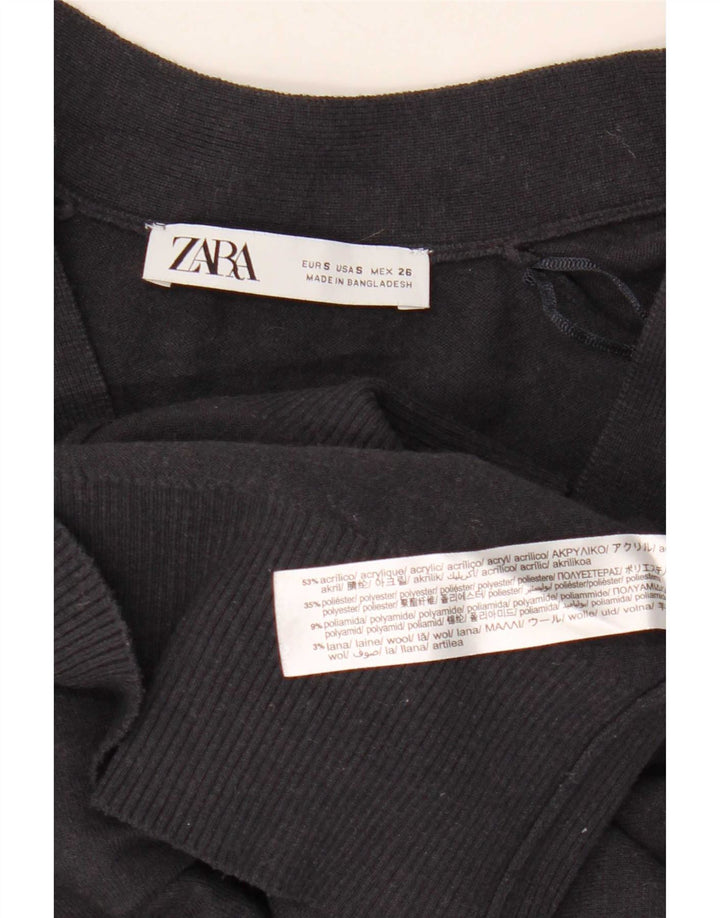 Zara Womens Oversized Cardigan Sweater UK 10 Small Navy Blue Acrylic