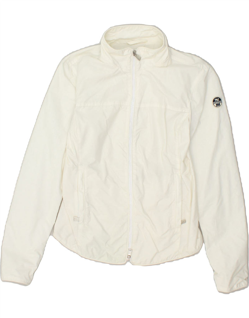 NORTH SAILS Womens Rain Jacket UK 10 Small Off White Polyamide | Vintage North Sails | Thrift | Second-Hand North Sails | Used Clothing | Messina Hembry 