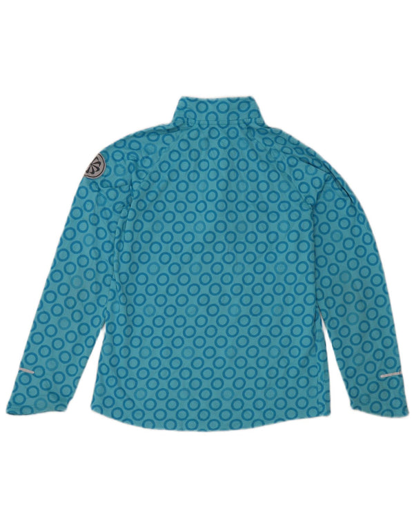 Nike Girls Zip Neck Pullover Tracksuit Top 13-14 Years XL Blue Geometric
