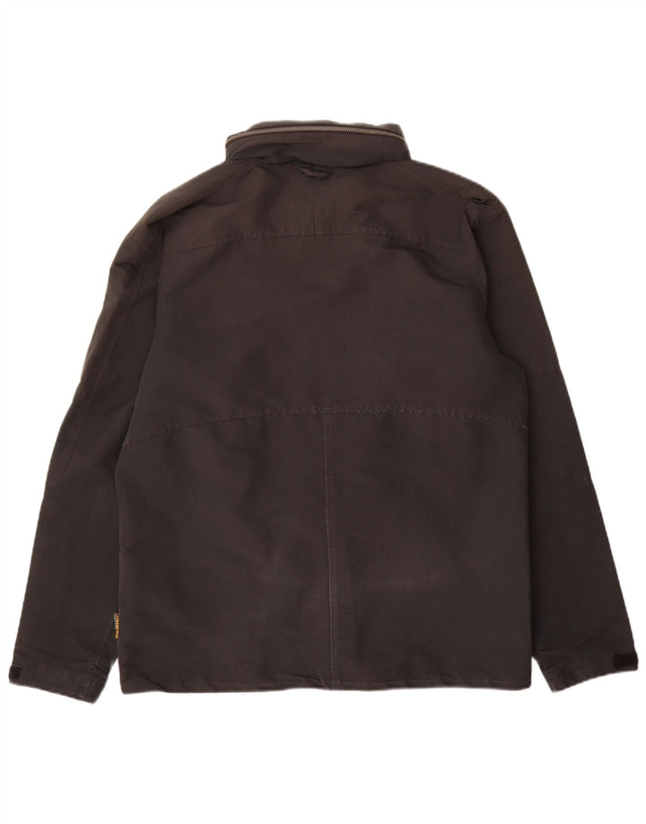 Jack Wolfskin Mens Hooded Rain Jacket UK 36/38 Medium Black Polyester