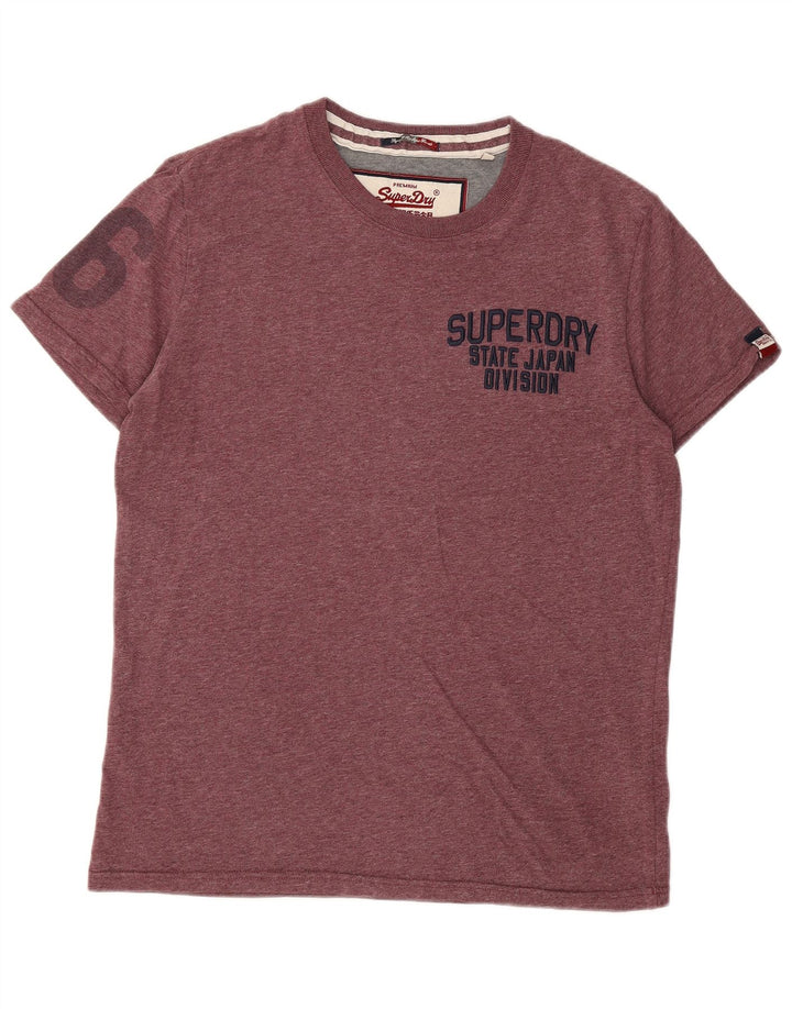 Superdry Mens Graphic T-Shirt Top XL Maroon Cotton