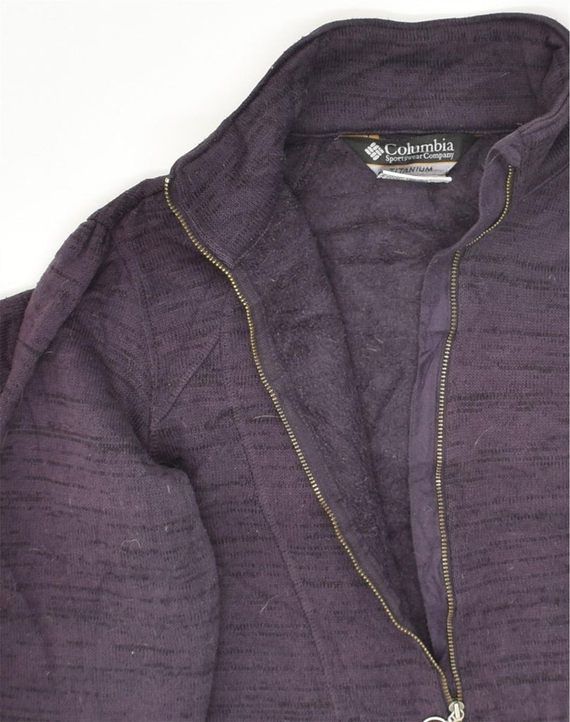 COLUMBIA Womens Titanium Tracksuit Top Jacket UK 6 XS Purple Cotton | Vintage Columbia | Thrift | Second-Hand Columbia | Used Clothing | Messina Hembry 