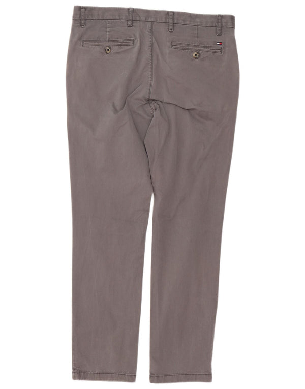 Tommy Hilfiger Mens Slim Fit Chino Trousers W34 L30 Grey Cotton