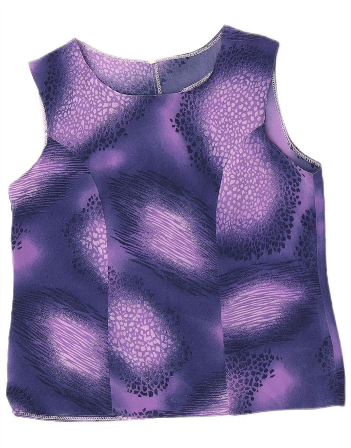Vintage Womens Sleeveless Blouse Top IT 44 Medium Purple Spotted