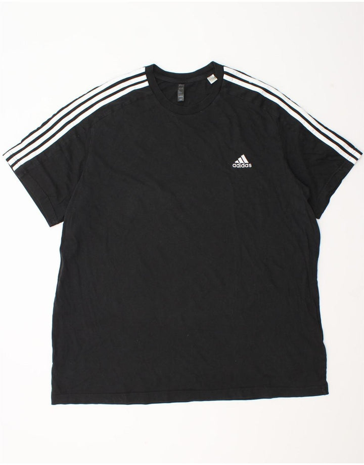 Adidas Mens T-Shirt Top 2XL Black Cotton