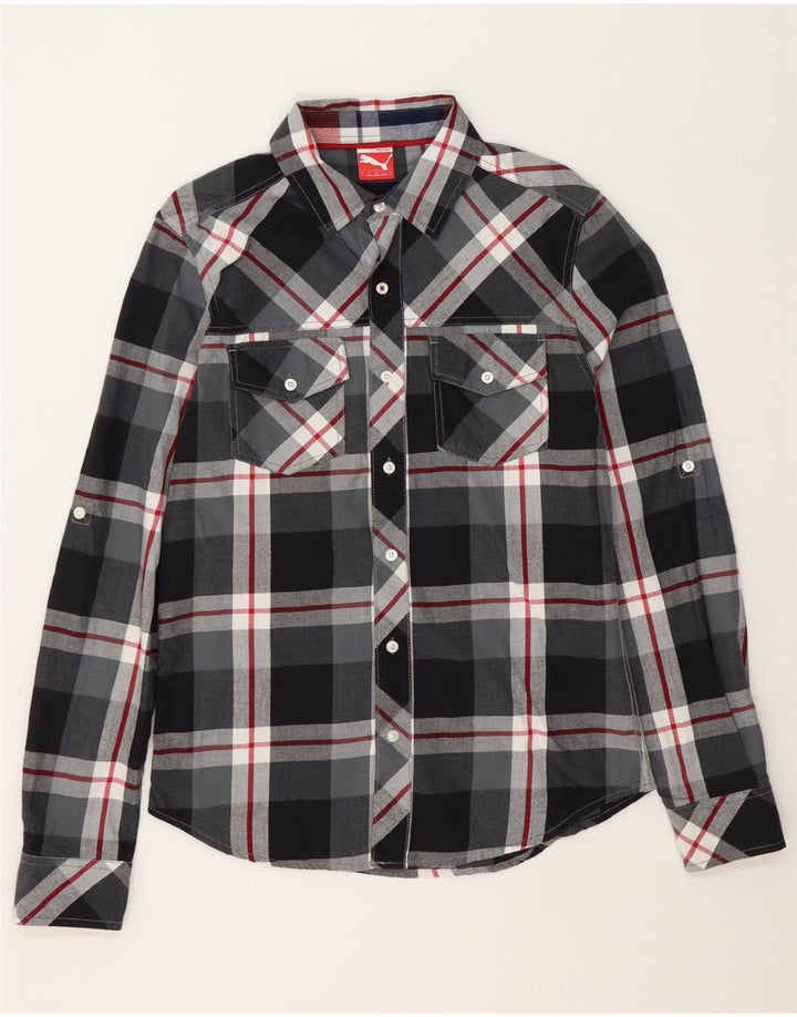 PUMA Mens Flannel Shirt Small Black Check Vintage Puma and Second-Hand Puma from Messina Hembry 