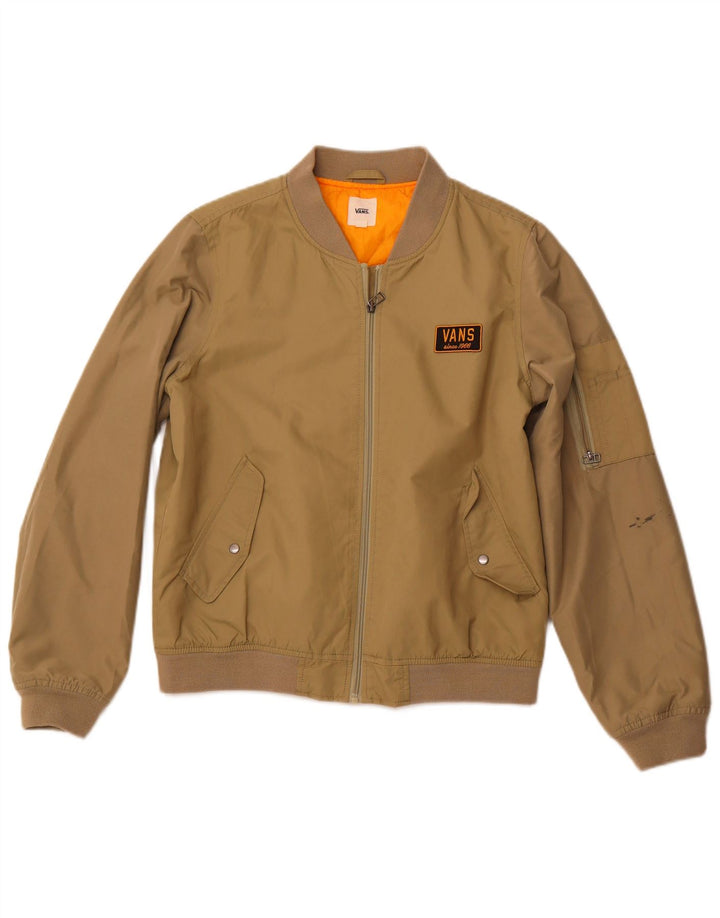 VANS Boys Bomber Jacket 12-13 Years Large Khaki Nylon