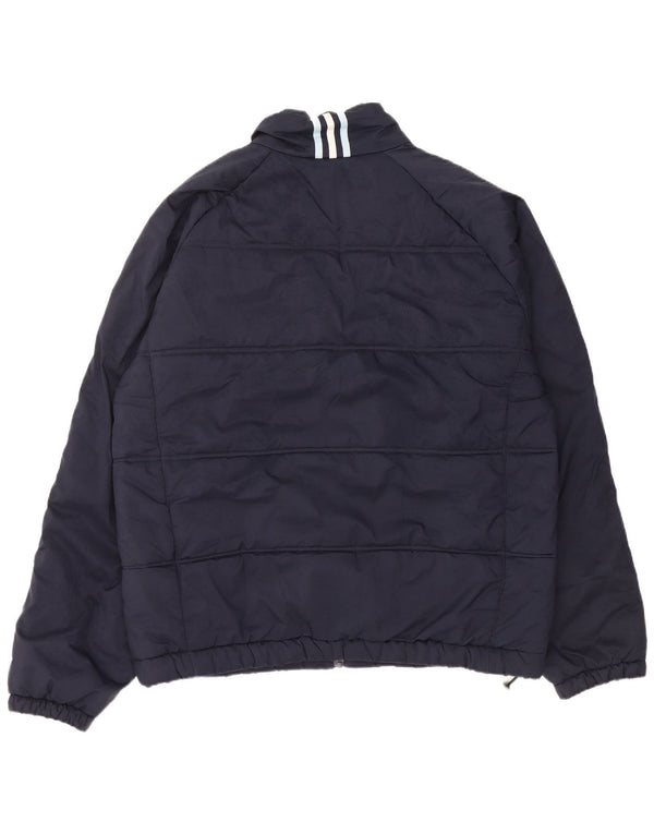 Adidas Mens Padded Jacket UK 42 XL Navy Blue Polyester