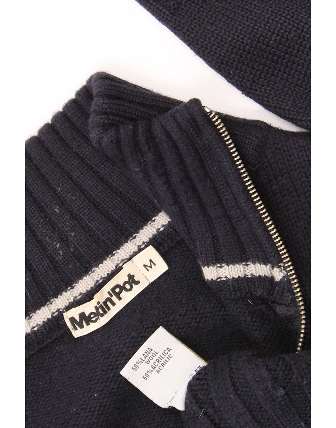 Meltin' Pot Womens Cardigan Sweater UK 14 Medium Navy Blue Wool