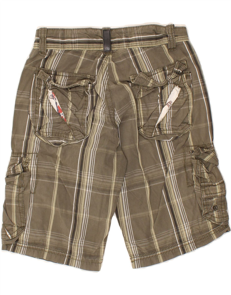 O'NEILL Boys Cargo Shorts 11-12 Years W26 Green Check Cotton | Vintage O'Neill | Thrift | Second-Hand O'Neill | Used Clothing | Messina Hembry 