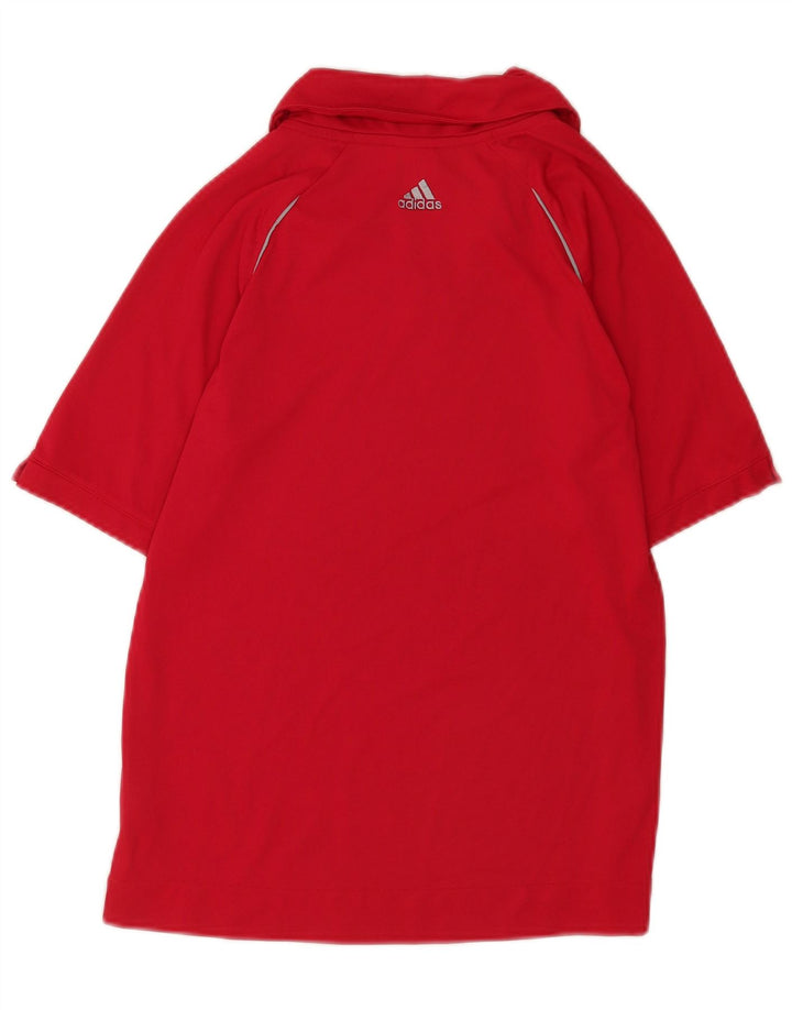 Adidas Womens Polo shirt UK 12 Medium Red Polyester