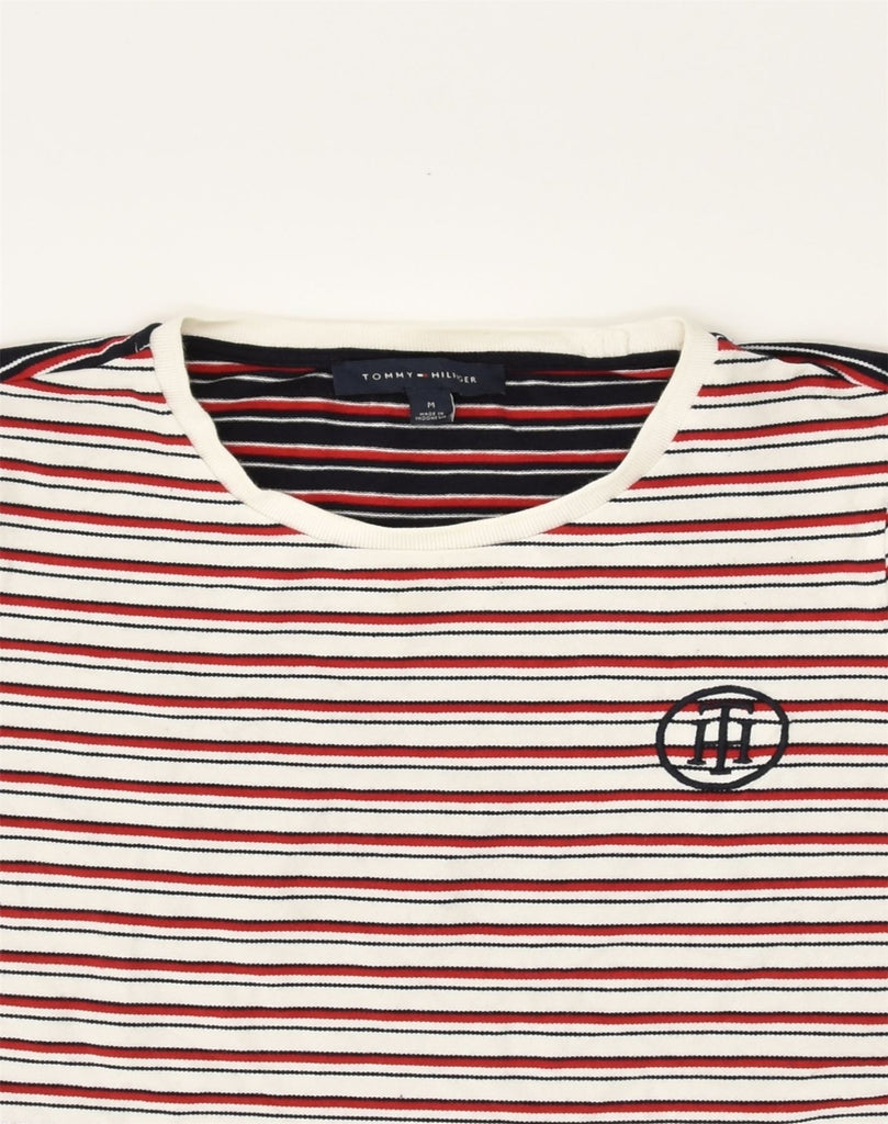 TOMMY HILFIGER Womens T-Shirt Top UK 12 Medium Multicoloured Striped | Vintage Tommy Hilfiger | Thrift | Second-Hand Tommy Hilfiger | Used Clothing | Messina Hembry 