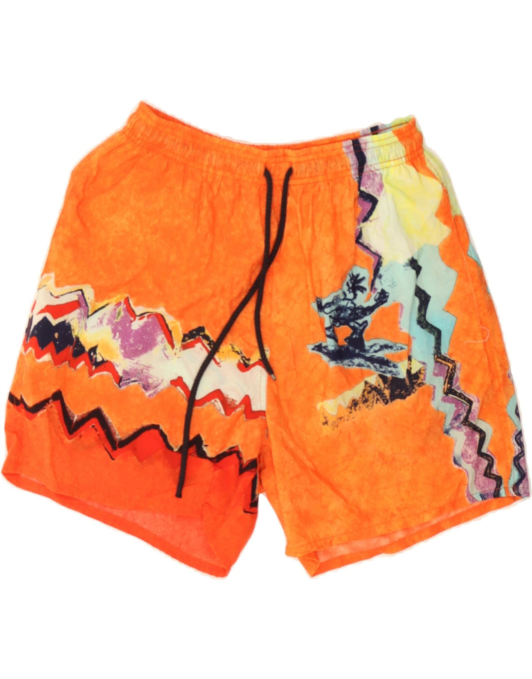 SANTO STEFANO Mens Abstract Pattern Swimming Shorts Large Orange Polyamide Vintage Santo Stefano and Second-Hand Santo Stefano from Messina Hembry 