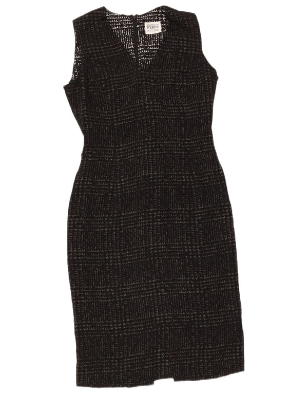 Gianfranco Ferre Womens Sheath Dress UK 10 Small Black Houndstooth