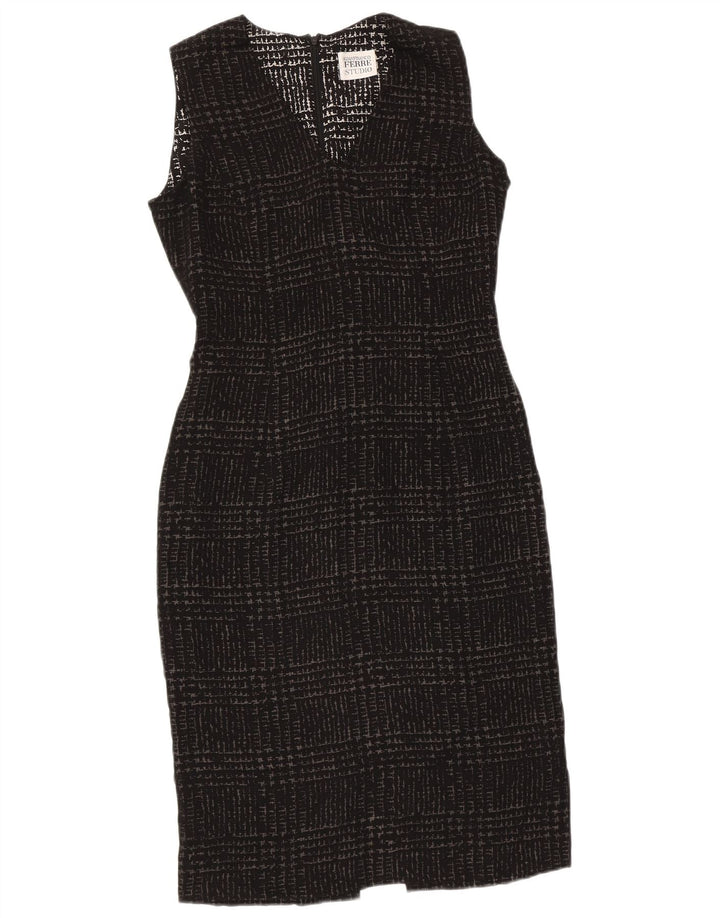 Gianfranco Ferre Womens Sheath Dress UK 10 Small Black Houndstooth