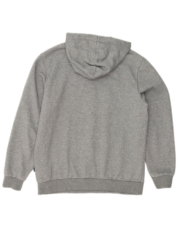 Puma Mens Graphic Hoodie Jumper Medium Grey Flecked Cotton