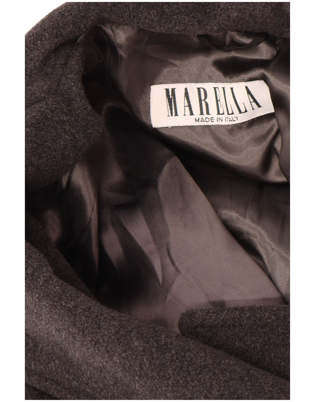 MARELLA Womens Double Breasted Coat UK 14 Large  Grey Virgin Wool