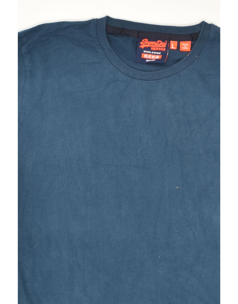 SUPERDRY Mens T-Shirt Top Large Blue Cotton | Vintage Superdry | Thrift | Second-Hand Superdry | Used Clothing | Messina Hembry 