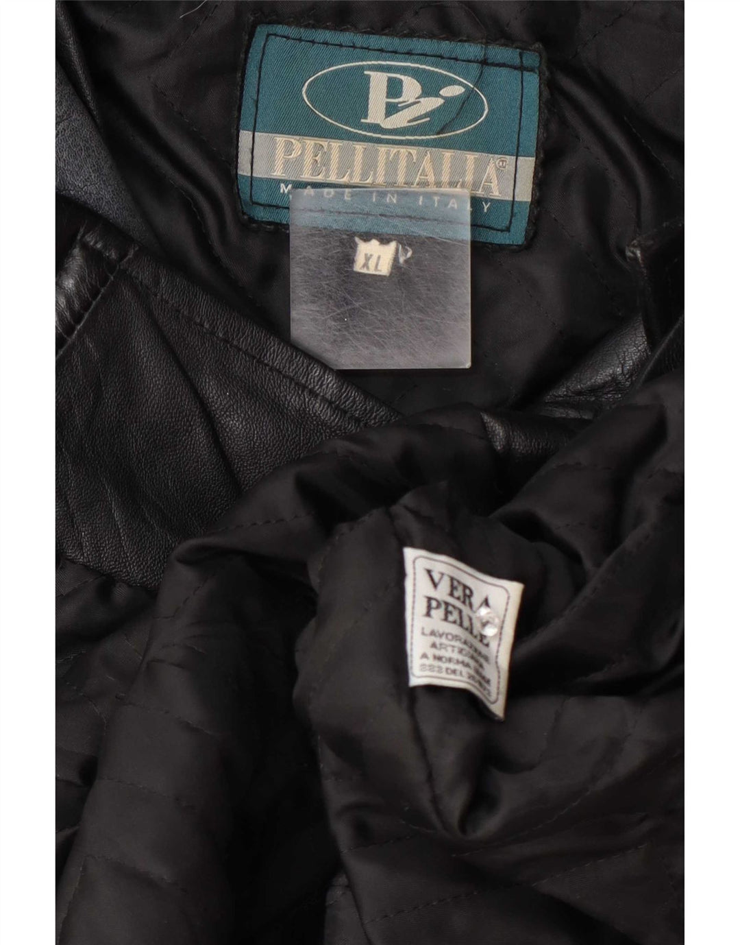 Pellitalia Womens Hooded Leather Jacket UK 18 XL Black