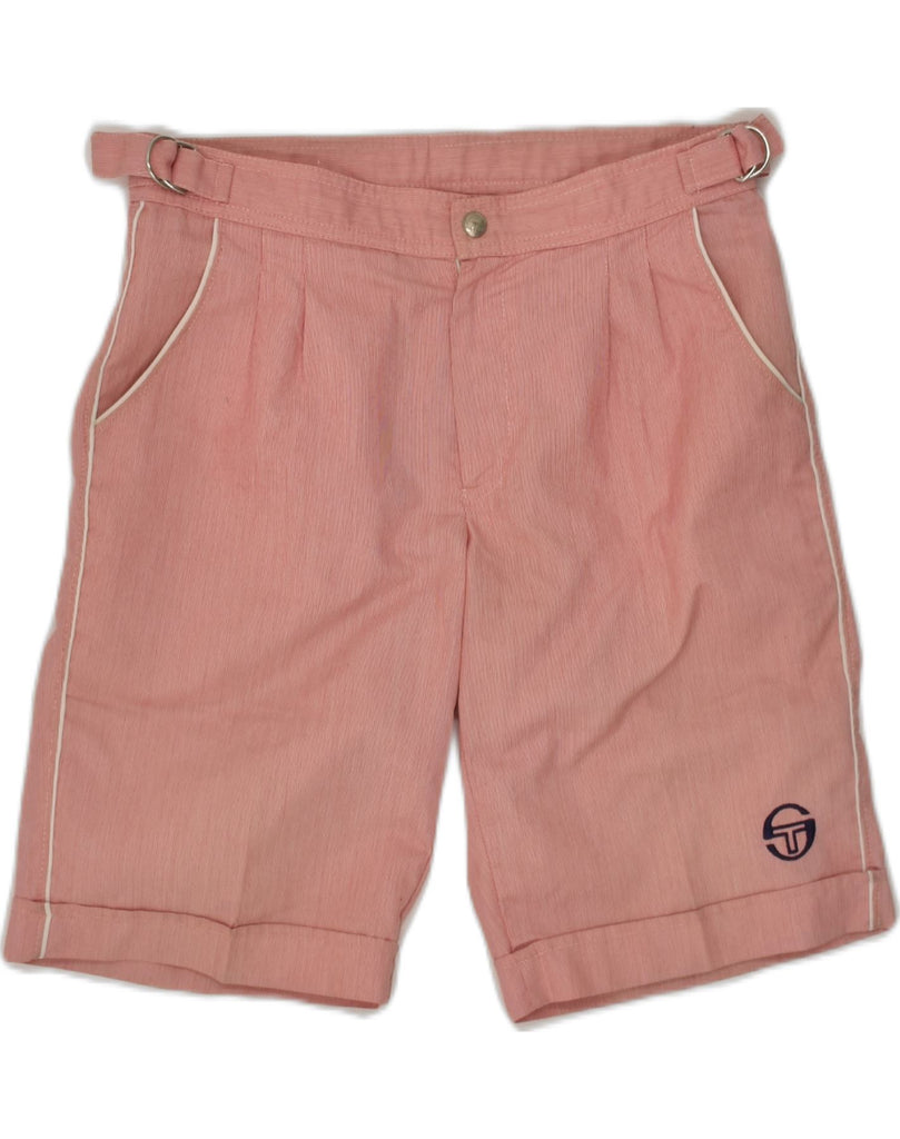 SERGIO TACCHINI Womens Chino Shorts IT 46 Large W30 Pink Pinstripe | Vintage Sergio Tacchini | Thrift | Second-Hand Sergio Tacchini | Used Clothing | Messina Hembry 