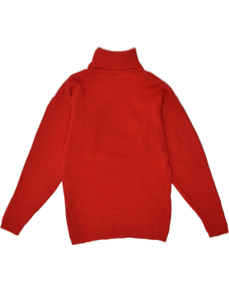 VINTAGE Womens Graphic Roll Neck Jumper Sweater UK 12 Medium Red | Vintage Vintage | Thrift | Second-Hand Vintage | Used Clothing | Messina Hembry 