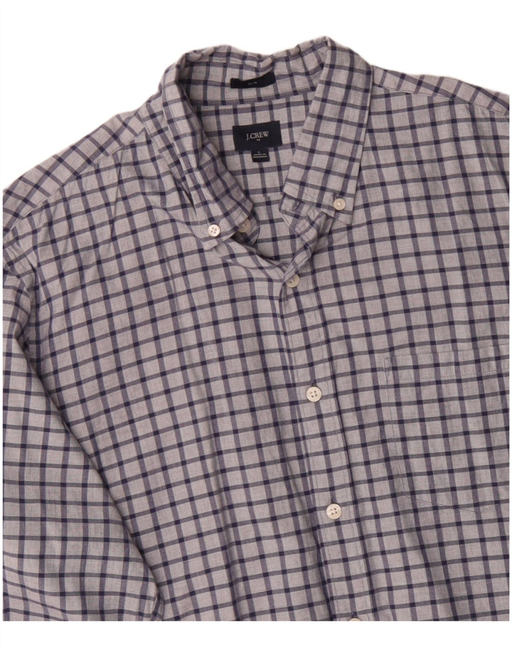 J. CREW Mens Slim Shirt Large Navy Blue Check Cotton