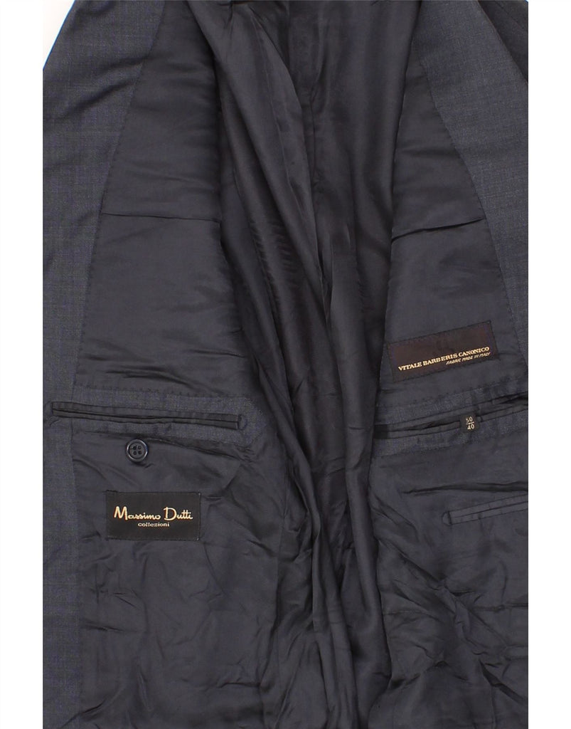 MASSIMO DUTTI Mens 3 Button Blazer Jacket EU 50 Medium Navy Blue Wool Vintage Massimo Dutti and Second-Hand Massimo Dutti from Messina Hembry 