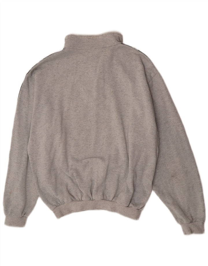 Asics Mens Graphic Zip Neck Sweatshirt Jumper Large Grey