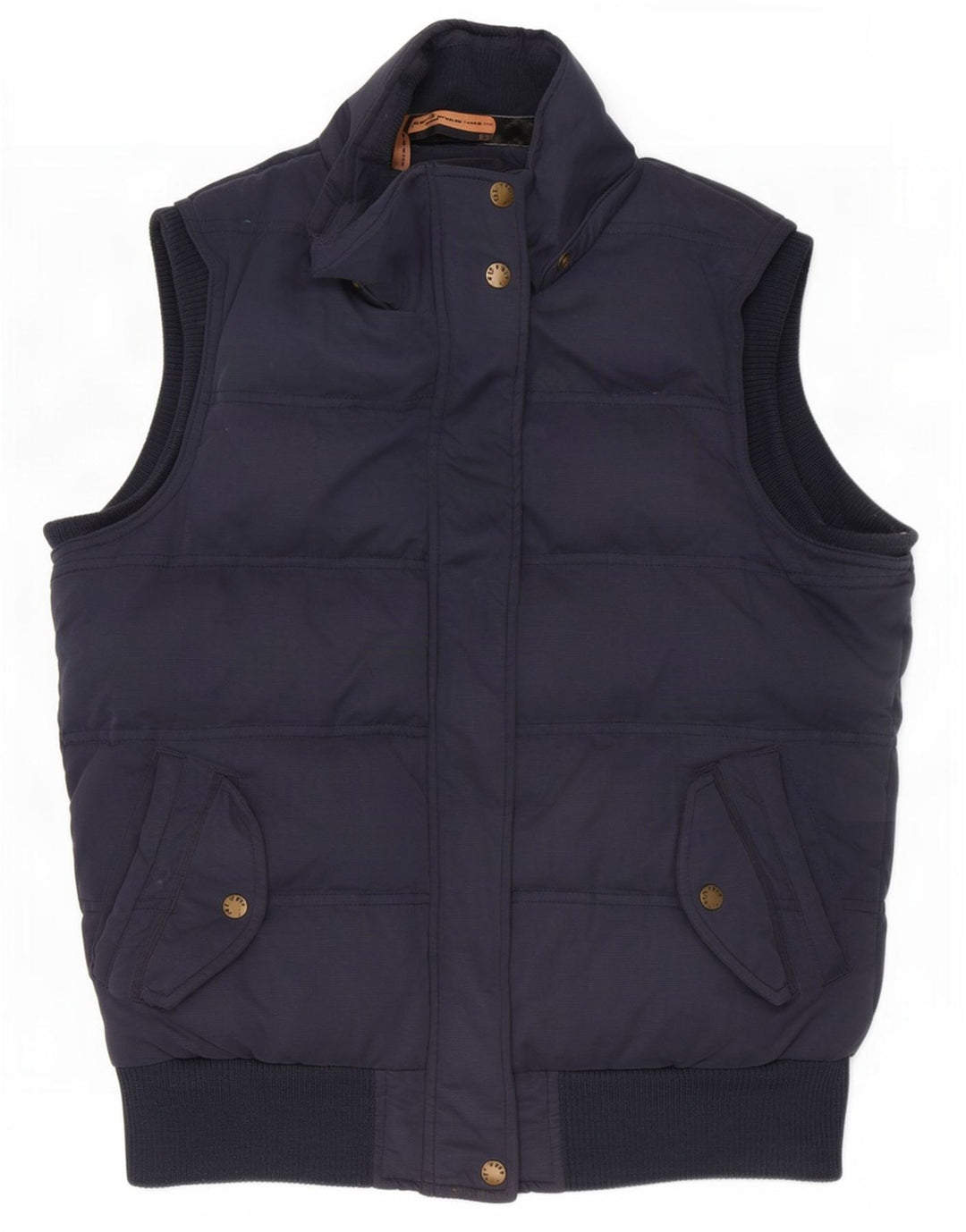 Fat Face Womens Padded Gilet UK 12 Medium Navy Blue Polyester