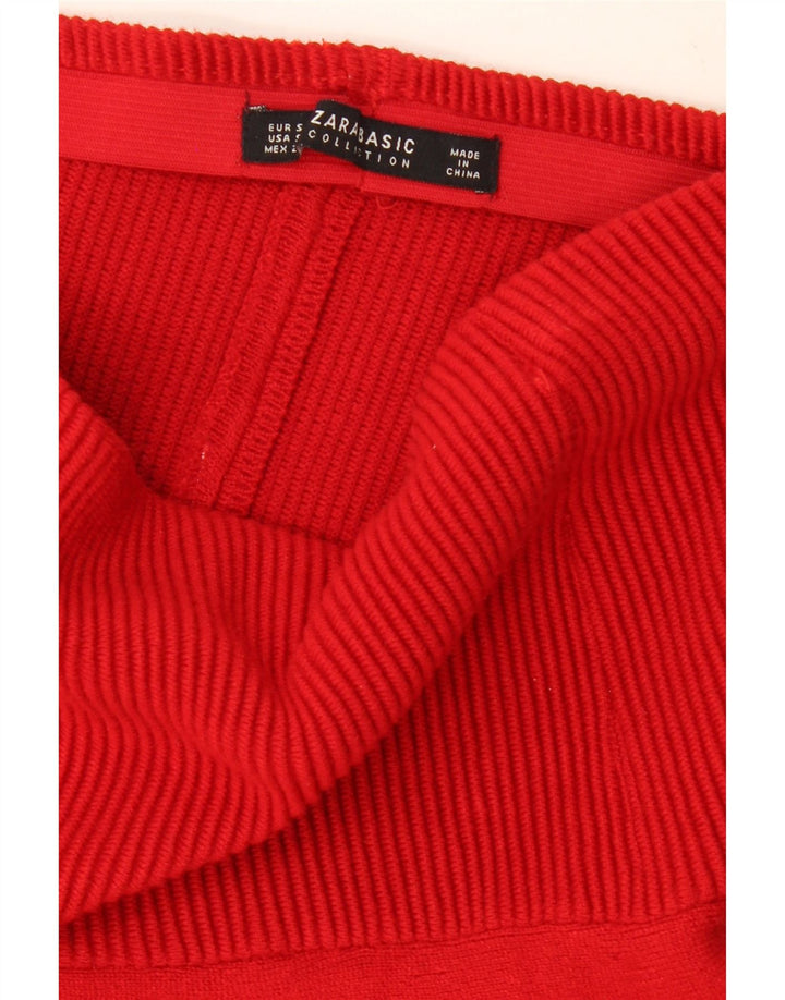 ZARA Womens High Waist A-Line Skirt Small W26  Red Vintage Zara and Second-Hand Zara from Messina Hembry 