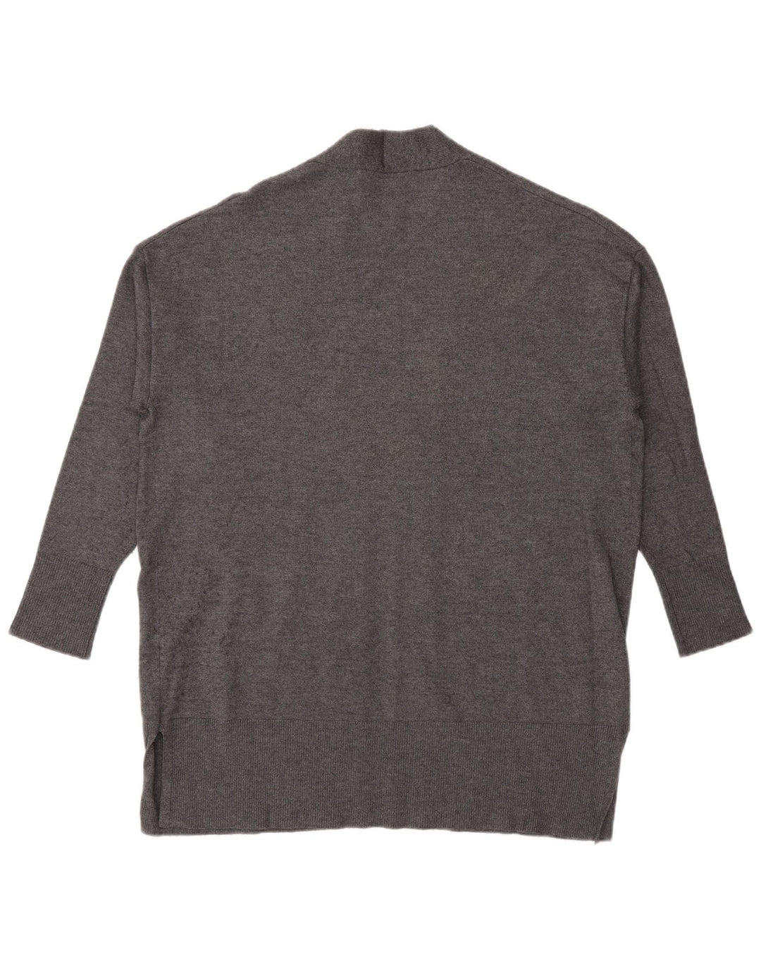 Zara Womens Oversized 3/4 Sleeve Open Cardigan Sweater UK 10 Small Grey