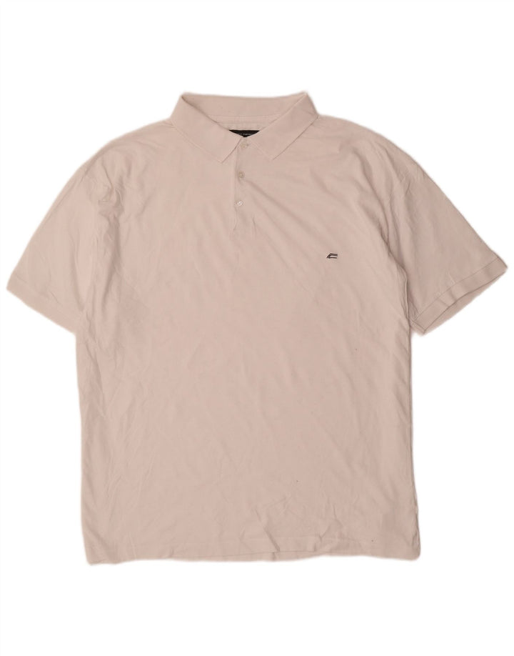 French Connection Mens Polo Shirt 2XL White Cotton