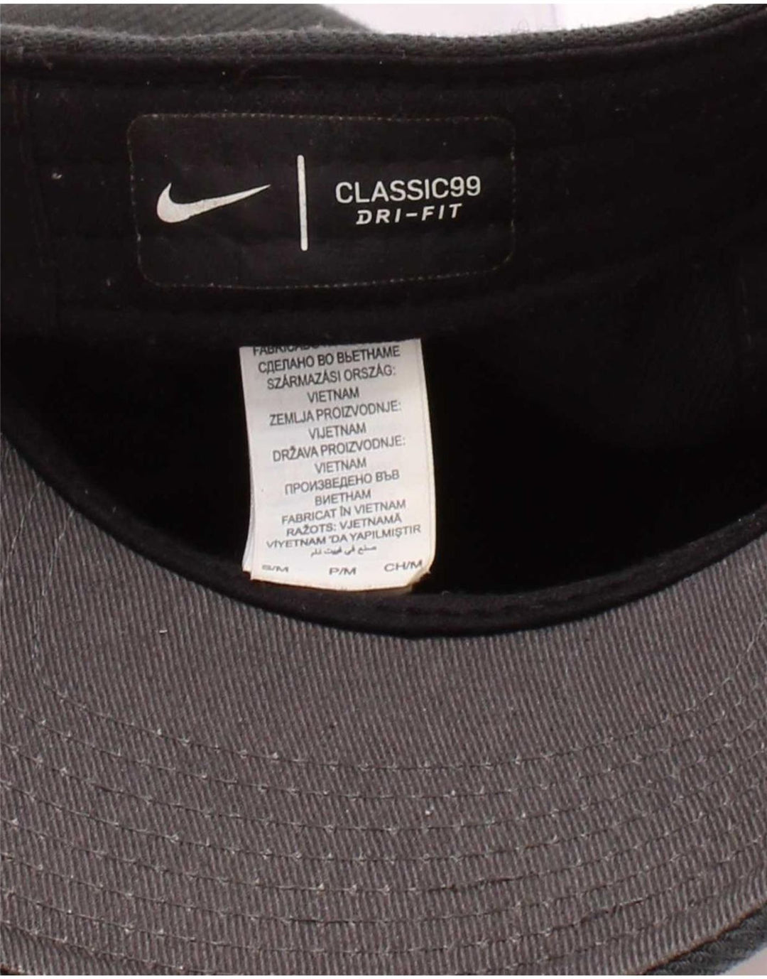 Nike Mens Dri Fit Graphic Baseball Cap Small/Medium Grey Polyester
