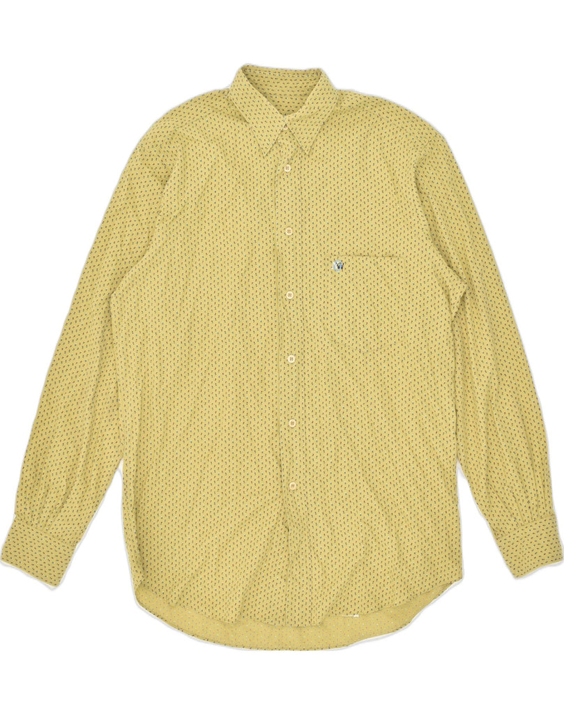 PANCALDI & B Mens Shirt Medium Yellow Floral Cotton | Vintage Pancaldi & B | Thrift | Second-Hand Pancaldi & B | Used Clothing | Messina Hembry 