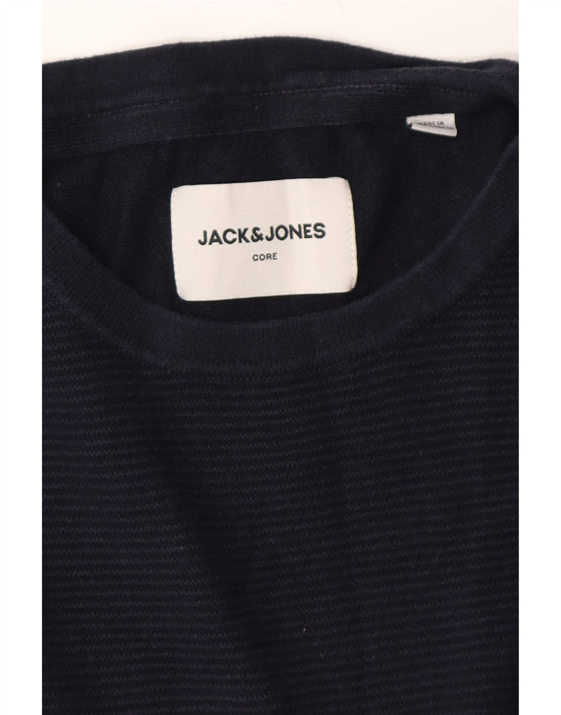 JACK & JONES Mens Core Crew Neck Jumper Sweater 2XL Navy Blue Cotton Vintage Jack & Jones and Second-Hand Jack & Jones from Messina Hembry 