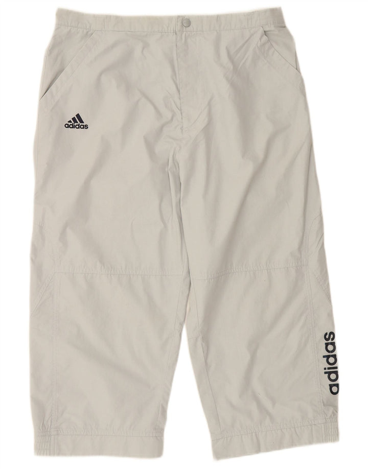 ADIDAS Mens Graphic Capri Tracksuit Trousers Medium  Grey Polyester