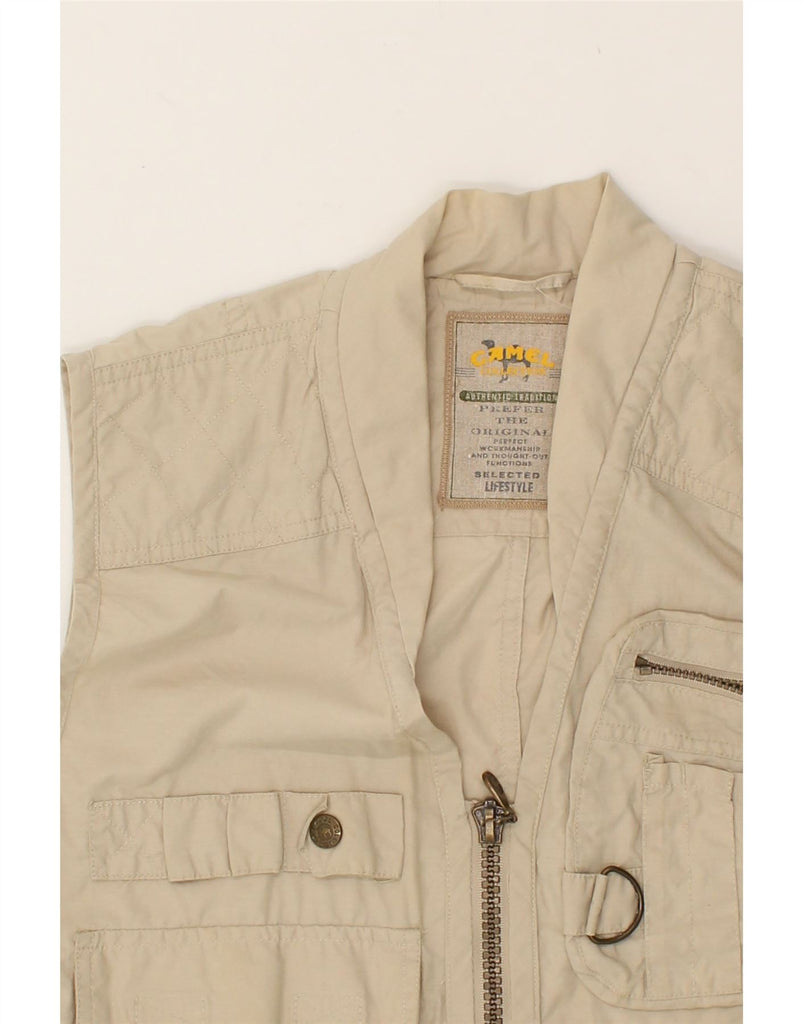 CAMEL Mens Utility Gilet UK 38 Medium Beige | Vintage Camel | Thrift | Second-Hand Camel | Used Clothing | Messina Hembry 