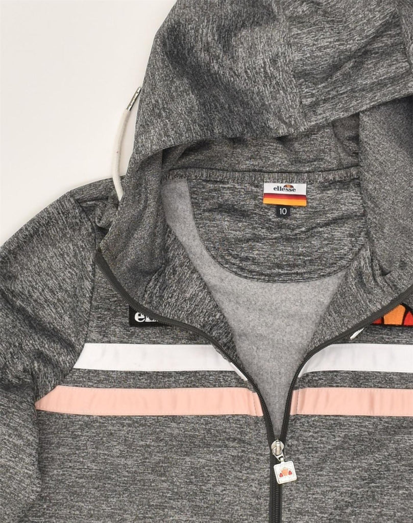 ELLESSE Womens Zip Hoodie Sweater UK 10 Small Grey Polyester | Vintage Ellesse | Thrift | Second-Hand Ellesse | Used Clothing | Messina Hembry 