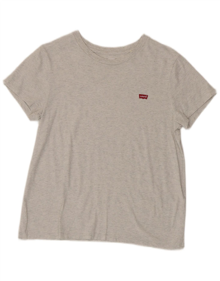 Levi's Womens T-Shirt Top UK 12 Medium Grey Flecked Cotton