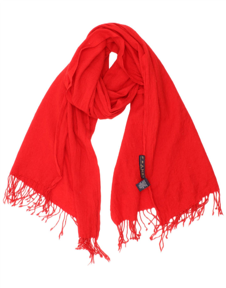 Frangi Mens Rectangle Scarf One Size Red Wool