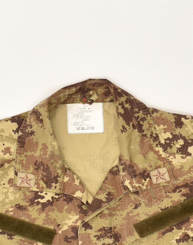 VINTAGE Mens Military Jacket IT 50 Large Khaki Camouflage Cotton | Vintage Vintage | Thrift | Second-Hand Vintage | Used Clothing | Messina Hembry 