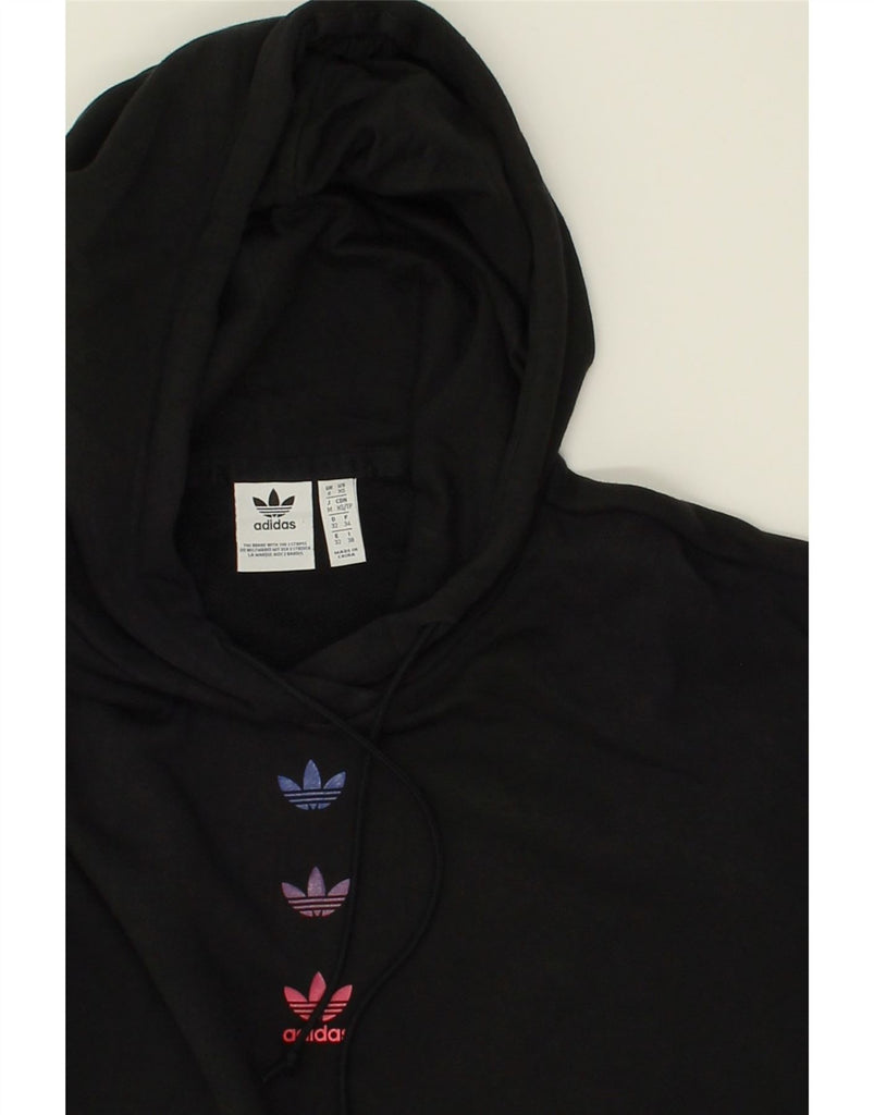 ADIDAS Womens Hoodie Jumper UK 6 XS Black Cotton | Vintage Adidas | Thrift | Second-Hand Adidas | Used Clothing | Messina Hembry 